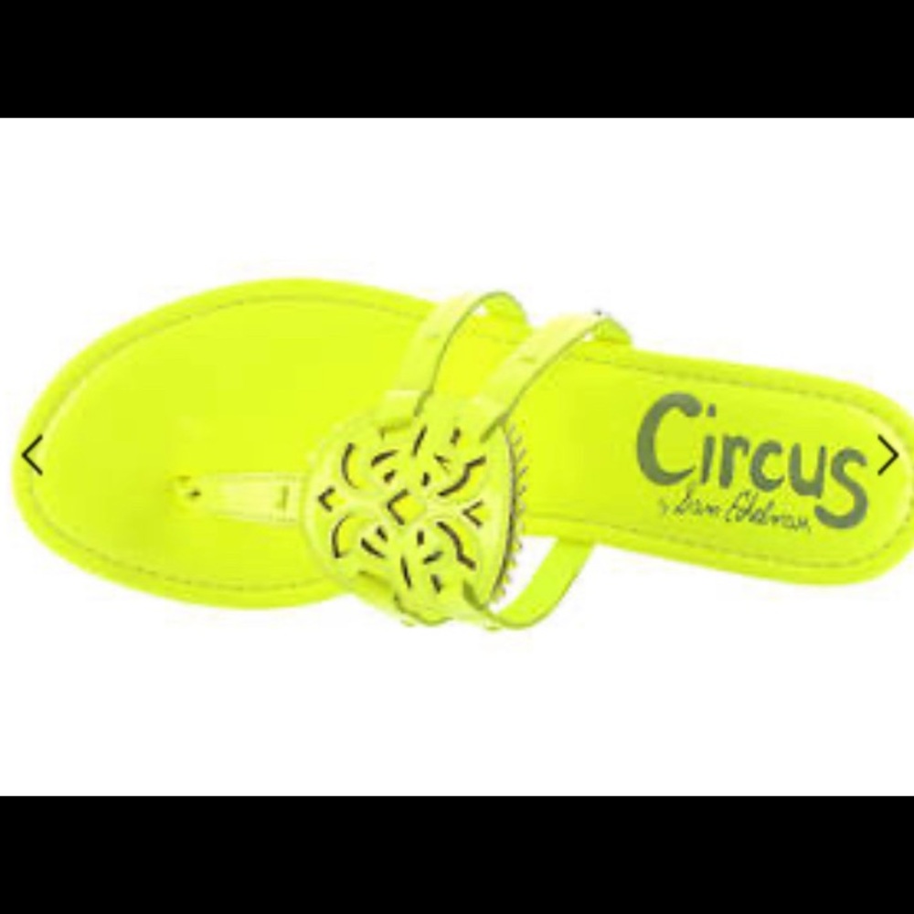 Sam Edelman Neon Yellow Canyon Flat Sandals Sz 9.5